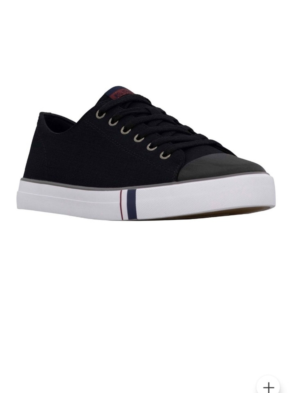 Ben Sherman Black Canvas Low-Top Sneakers with White Sole